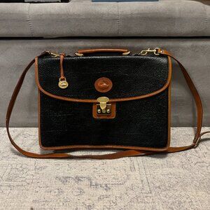 Vtg Dooney & Bourke All Weather Leather Messenger, Briefcase, Crossbody Bag
